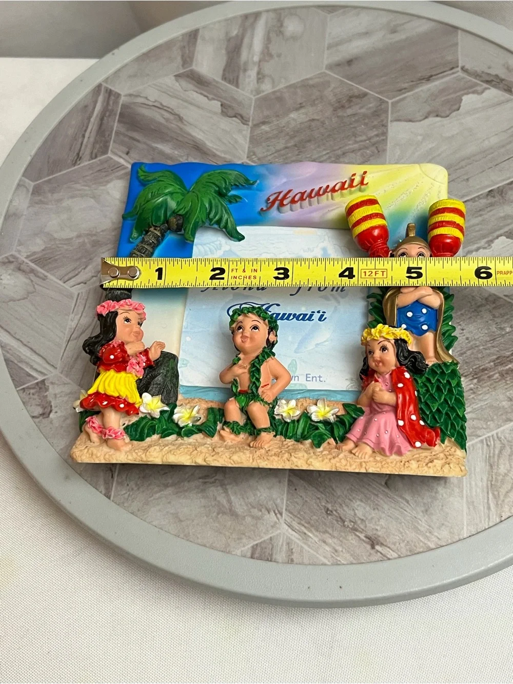 Hawaii Aloha 4x6 Photo Frame Hula Kids Palm Tree Souvenir NIB Asia Crown Ent